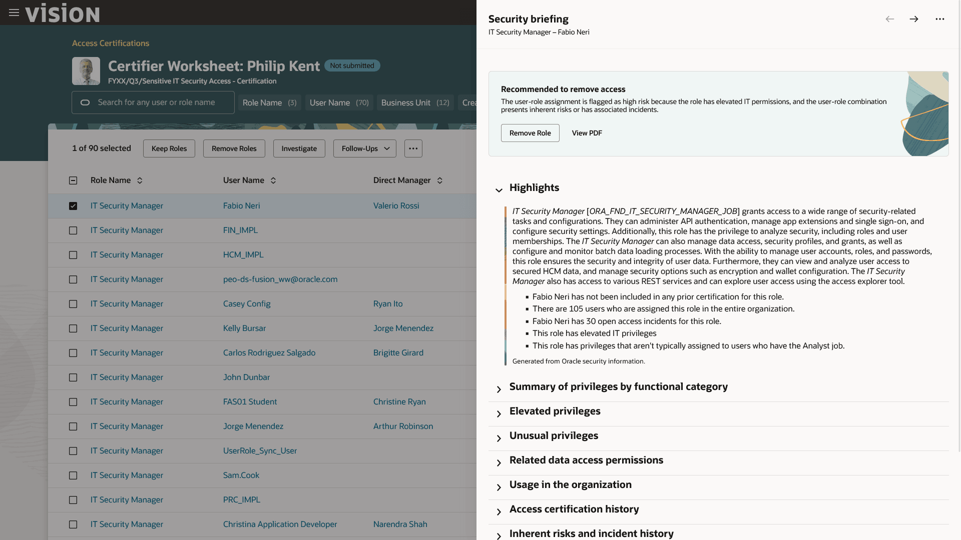 Security Briefing Recommendation to Remove