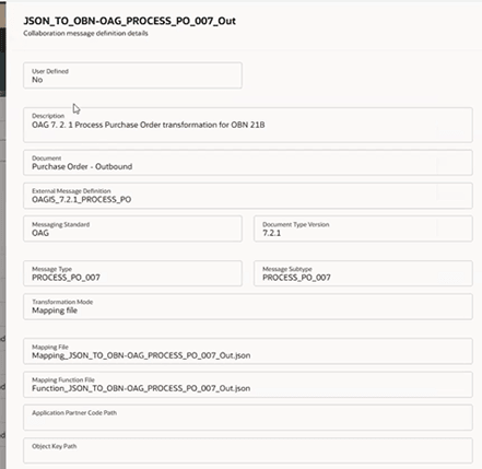 Collaboration message definition details