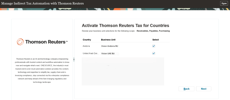 Select business units