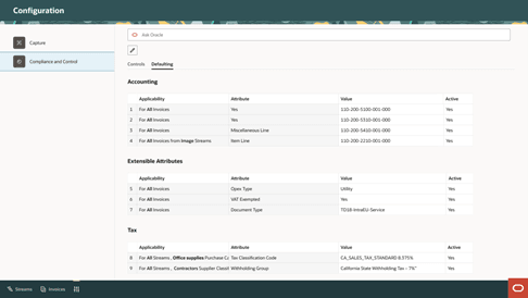 The Configuration – Compliance and Control – Defaulting Setup