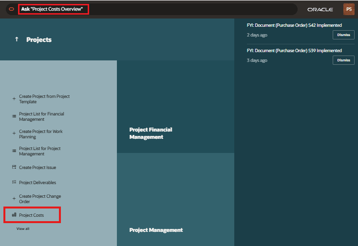 Example of the updates for quick action in Product Map and work area in Suggestion List 