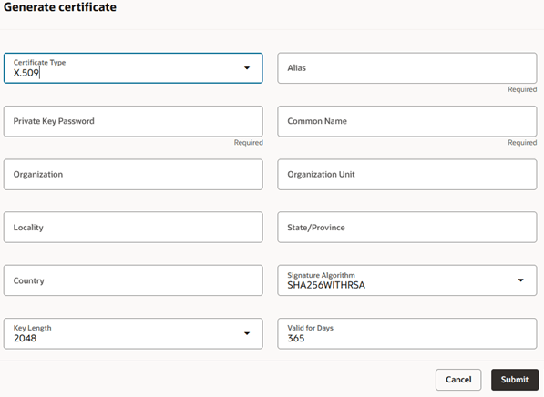 Generate Certificate