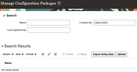 Manage Configuration Packages - Upload