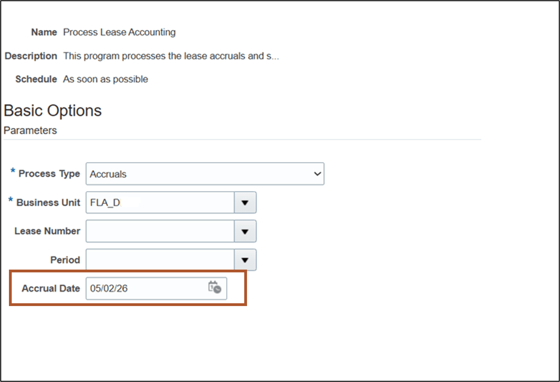 Process Expense Lease Accruals
