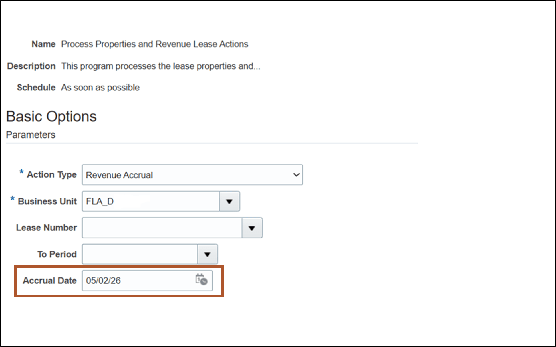 Process Accruals for Property Revenue Leases