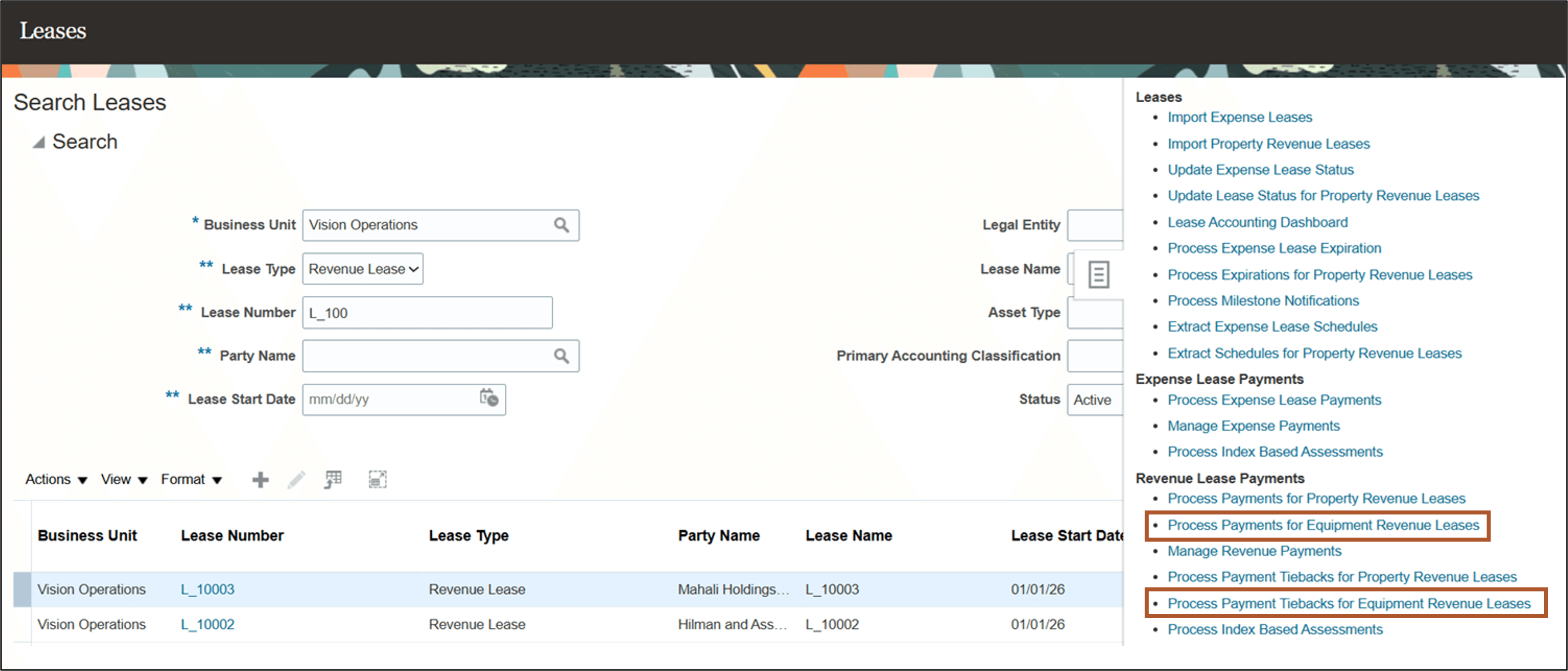 Side-Panel - Revenue Lease Payments