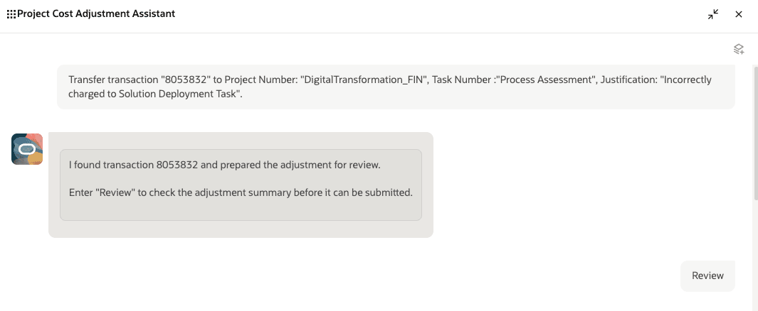 Transfer a project cost transaction using the Project Cost Adjustment Assistant
