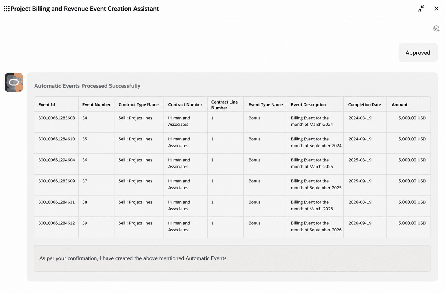 Create Events After User Confirmation