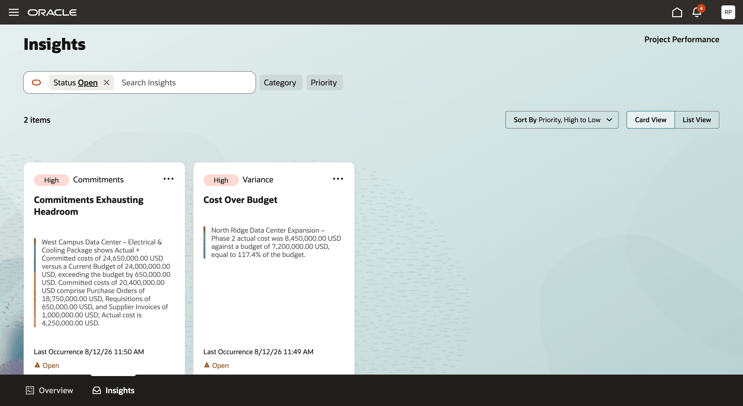 Project Performance Insights