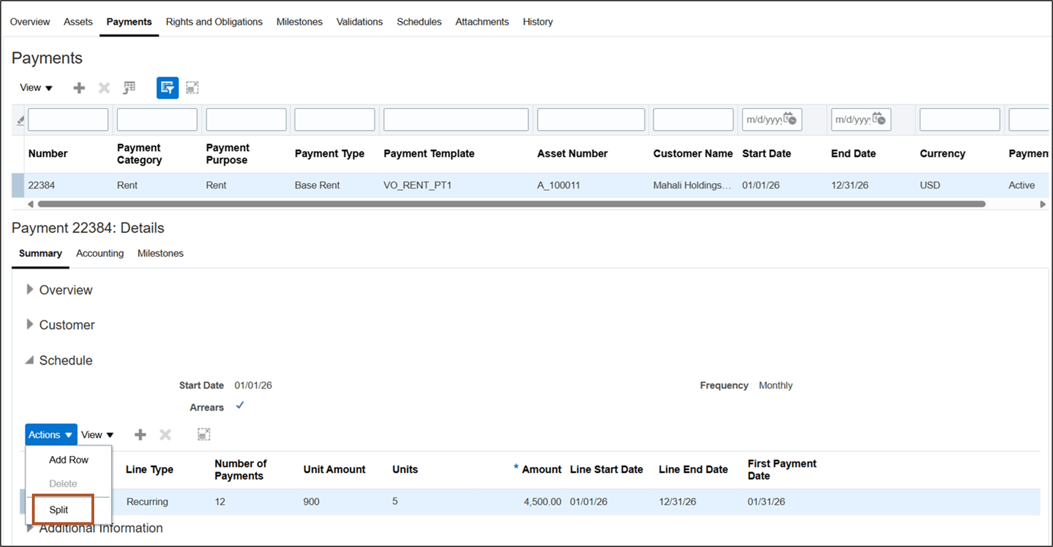 Update Payment page