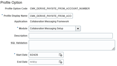 Create profile option