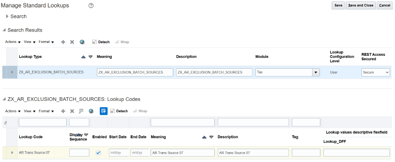 Lookup type for exclusion by transaction sources.
