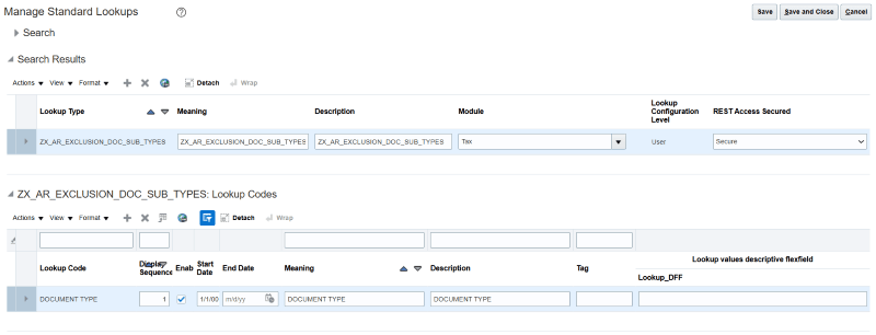 Lookup type for exclusion by document fiscal classifications.