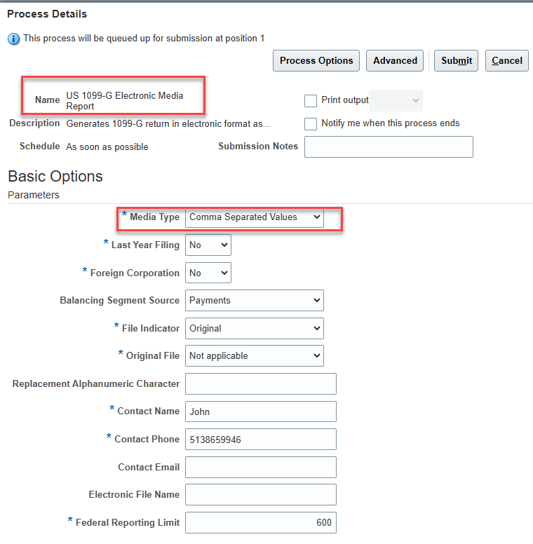 Submit US 1099 G Electornic Media Report for Form 1099-G