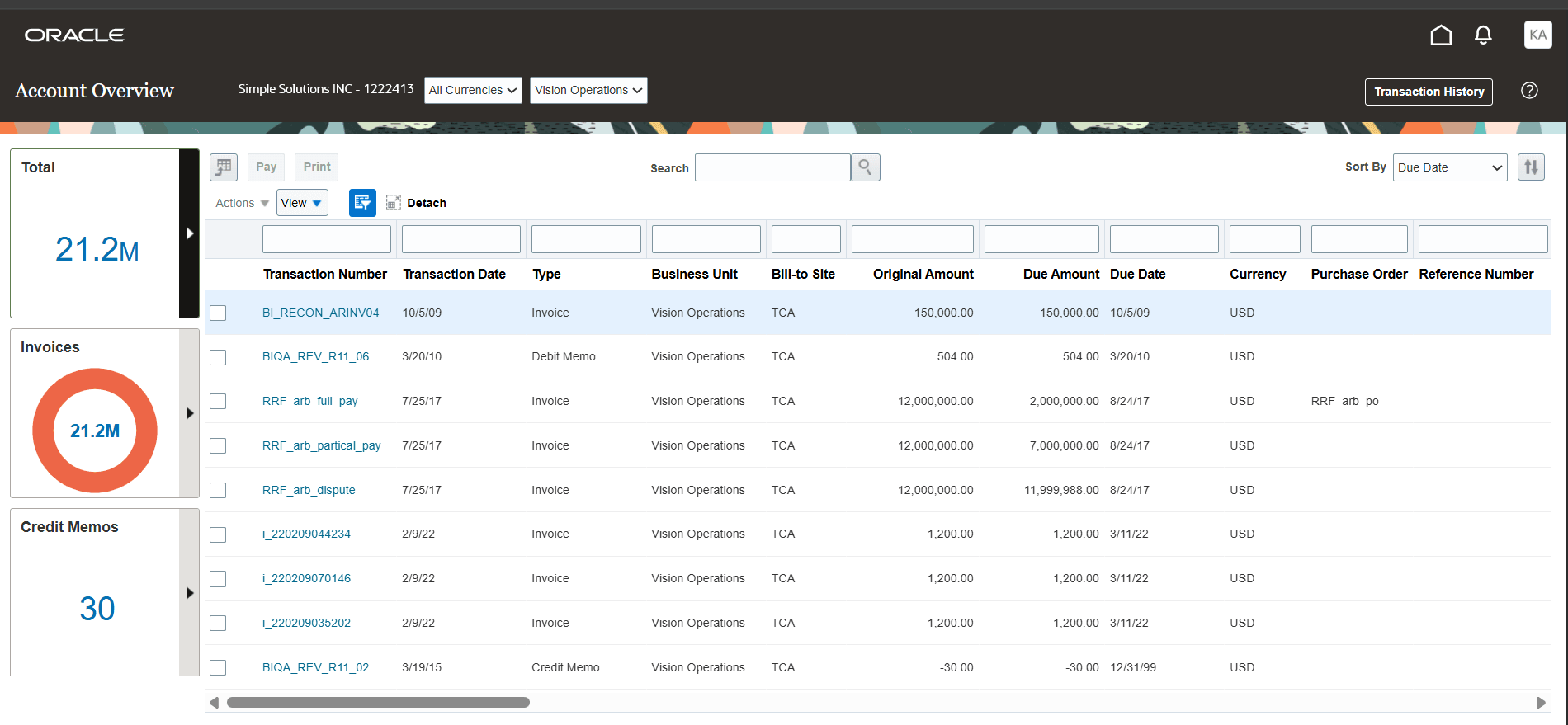 New Account Overview page