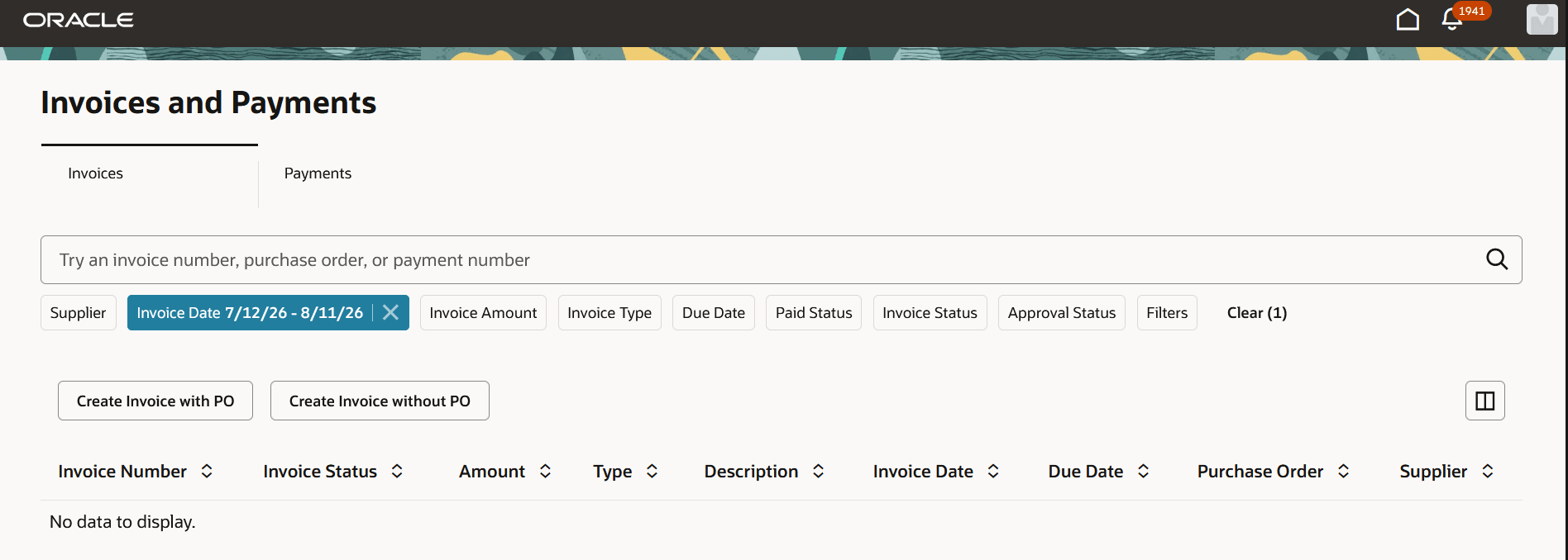 Invoices Tab