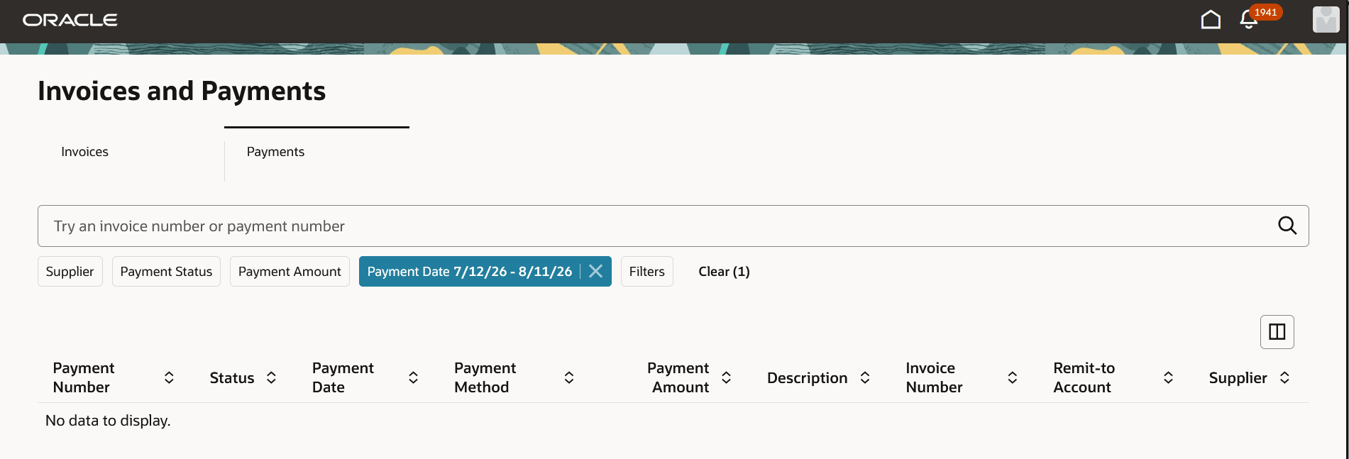 Payments Tab