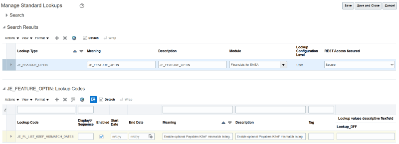 Lookup Code to enable the feature.