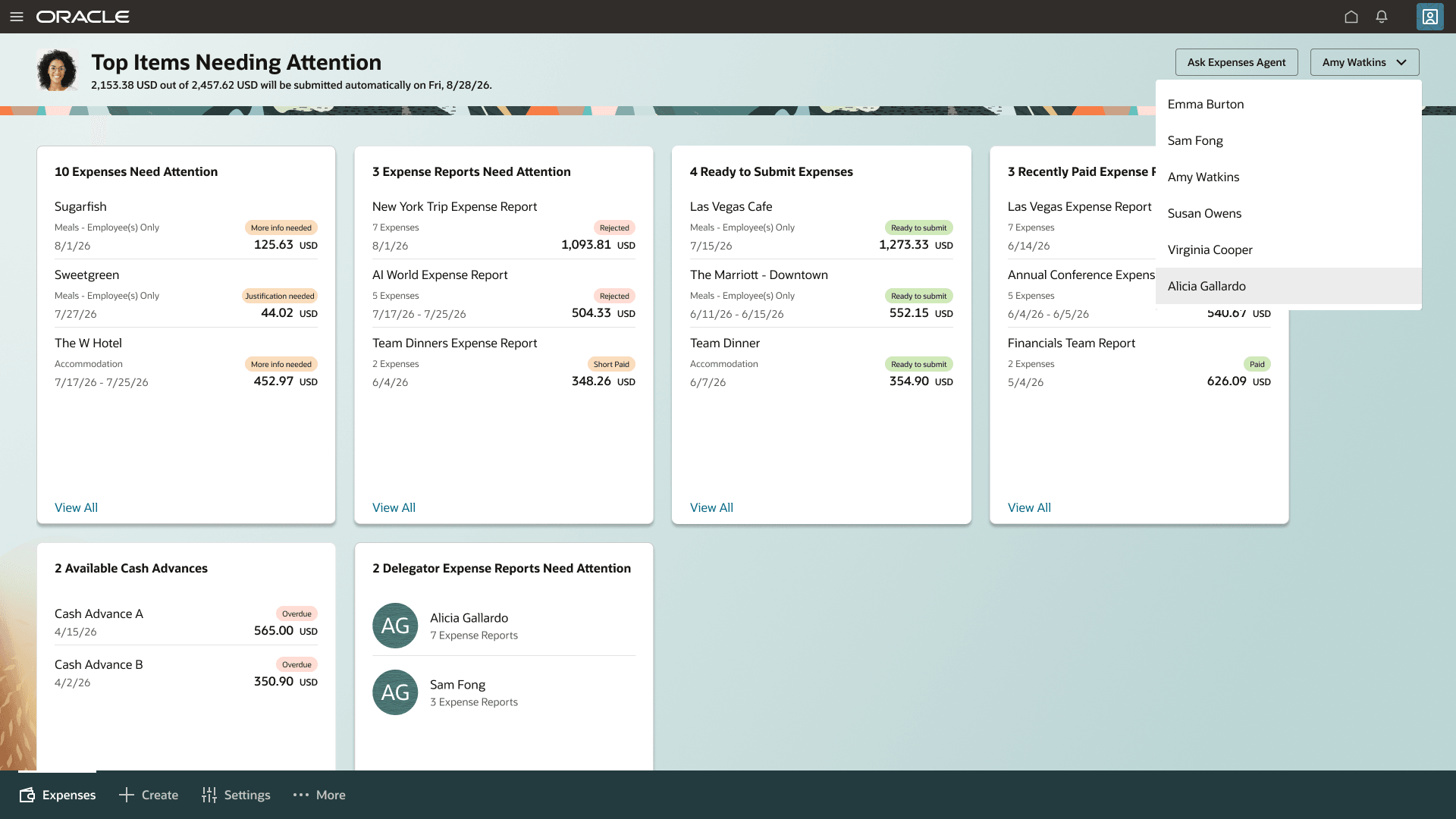 Delegate landing page.