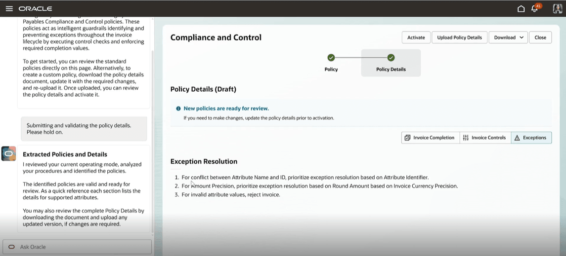 Compliance and Control: Exception Resolution