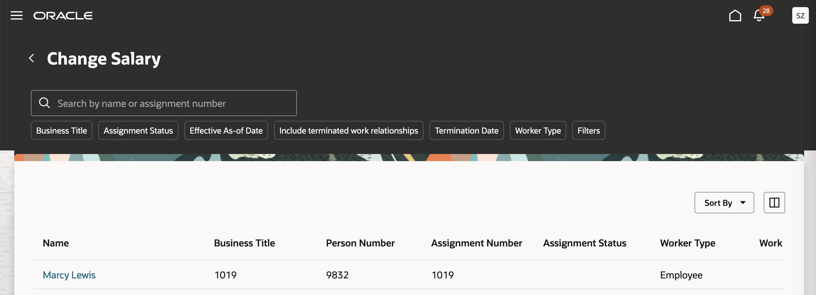 Screen capture of the Redwood Change Salary Page for HR Specialists
