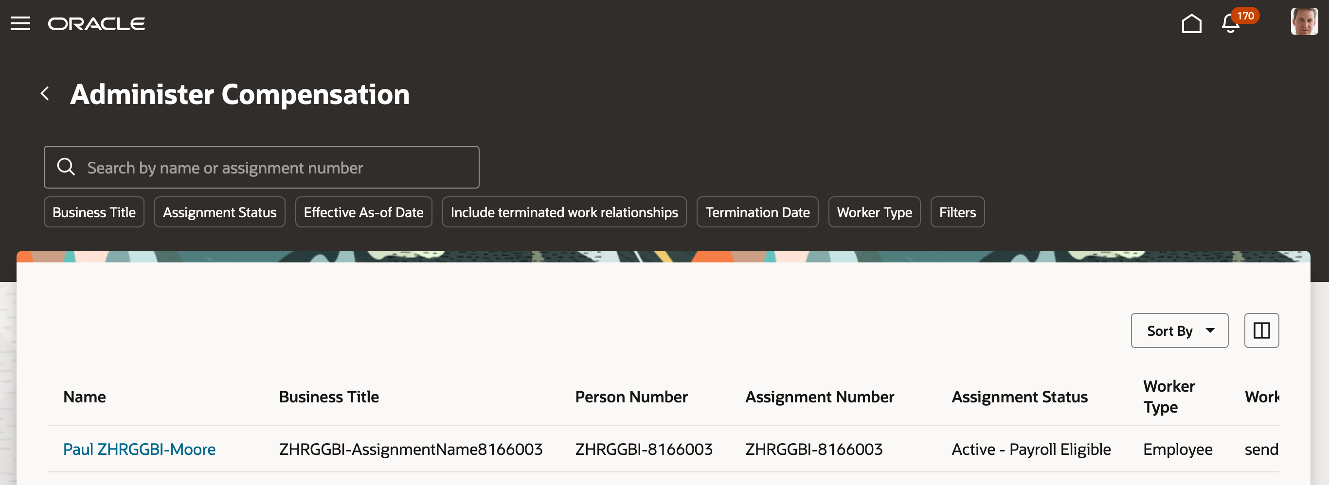 Screen capture of the Redwood Administer Compensation Page