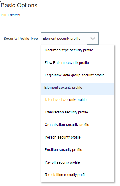 Regenerating Security Profiles Scheduled Process Parameters
