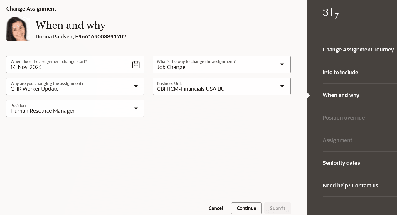 When and why step in Redwood Change Assignment process
