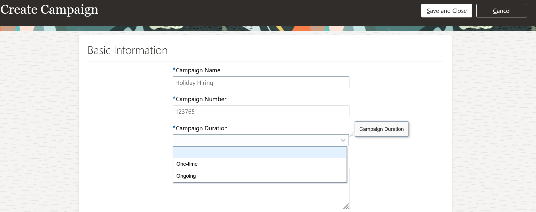 Campaign Duration