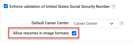 Setting to allow resumes in image formats