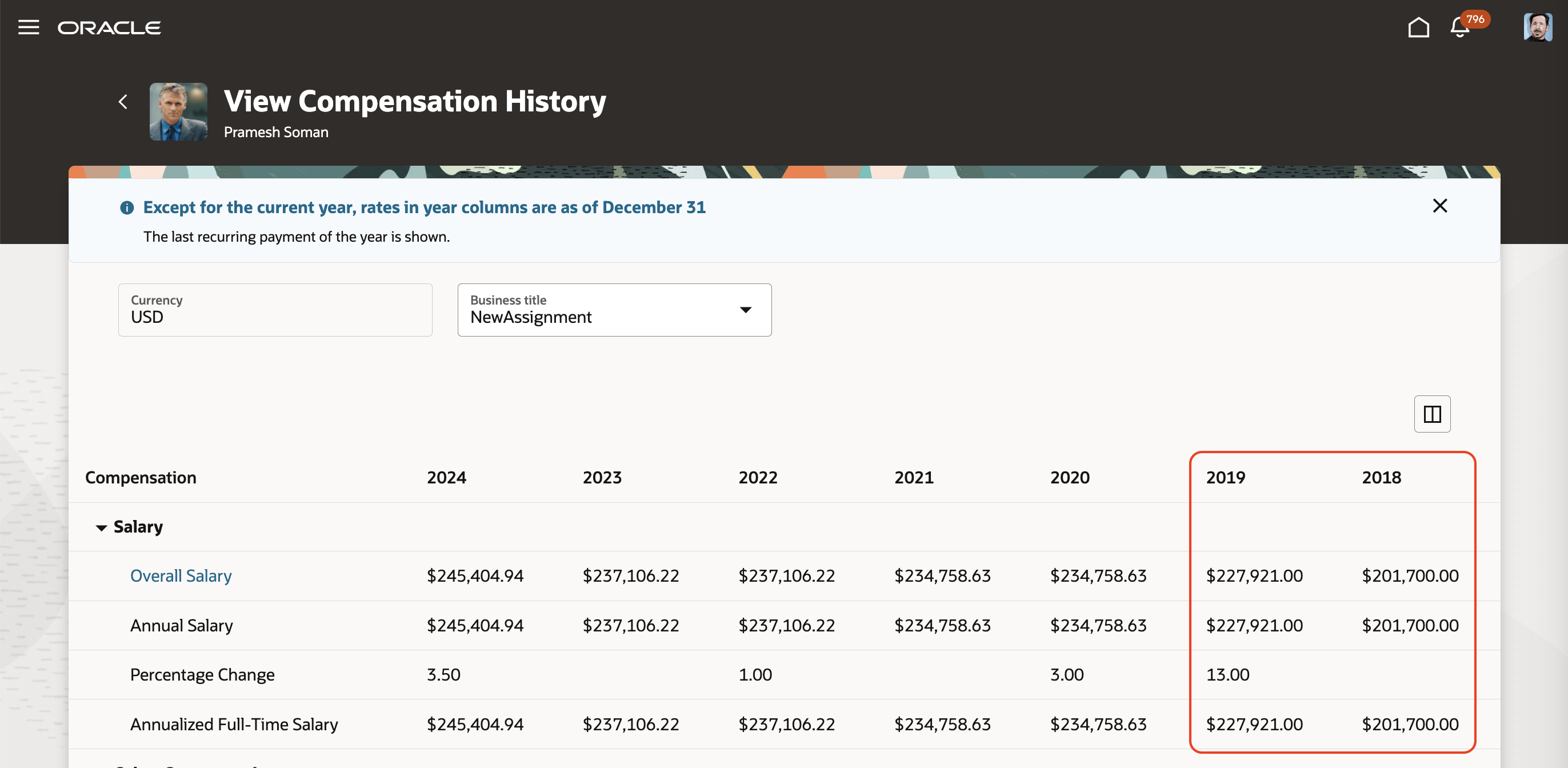 Screen capture of the Landing Page Showing Details for Years 6 and 7