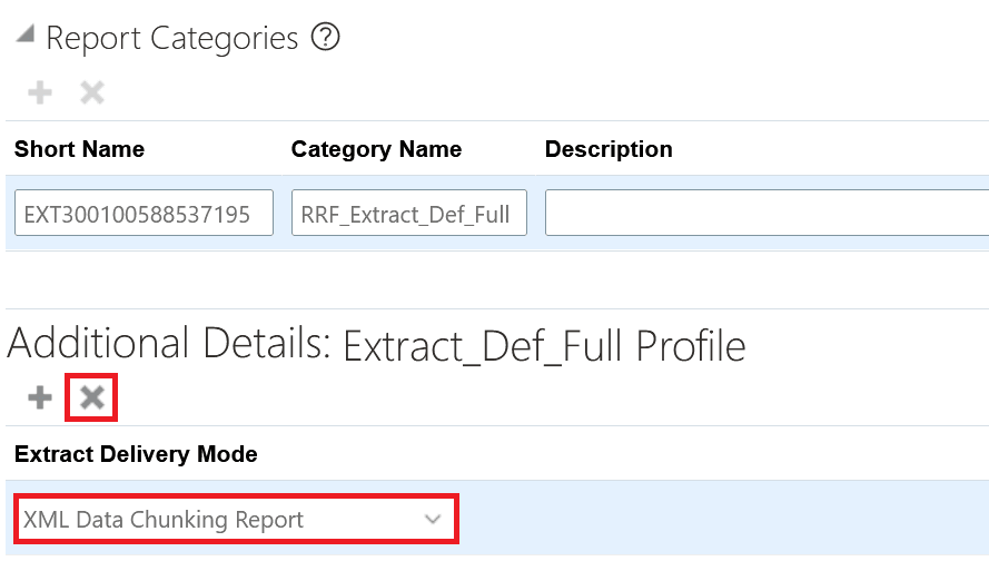 Screen capture of the Extract Delivery Mode option Additional Details highlighted