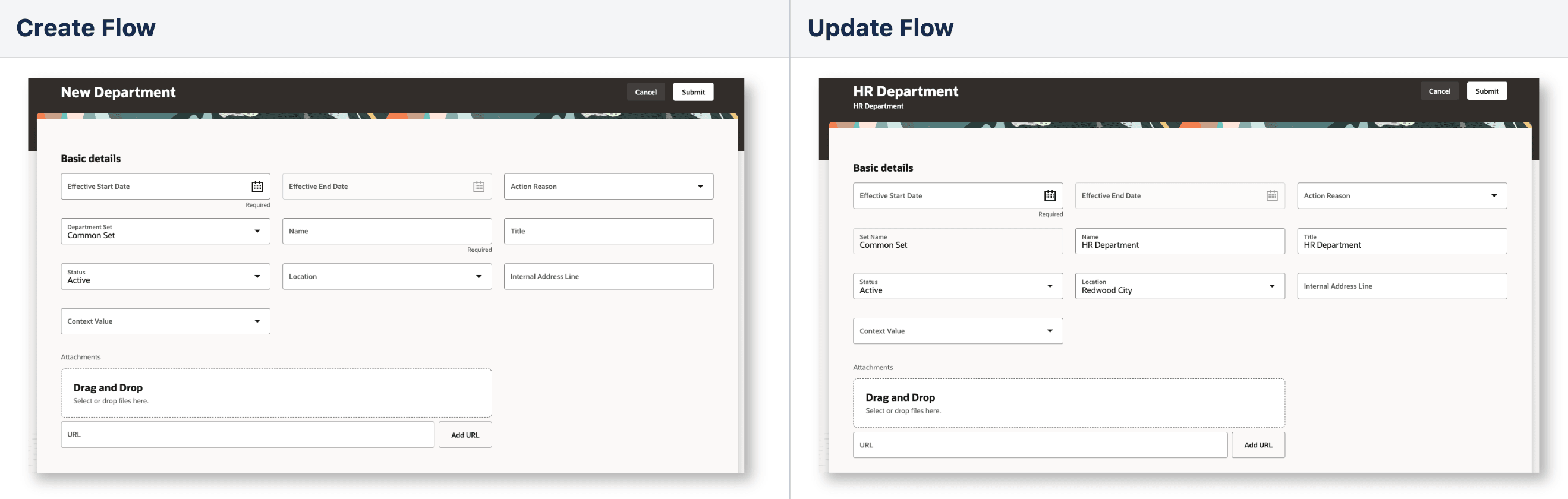 Create and Update Processes