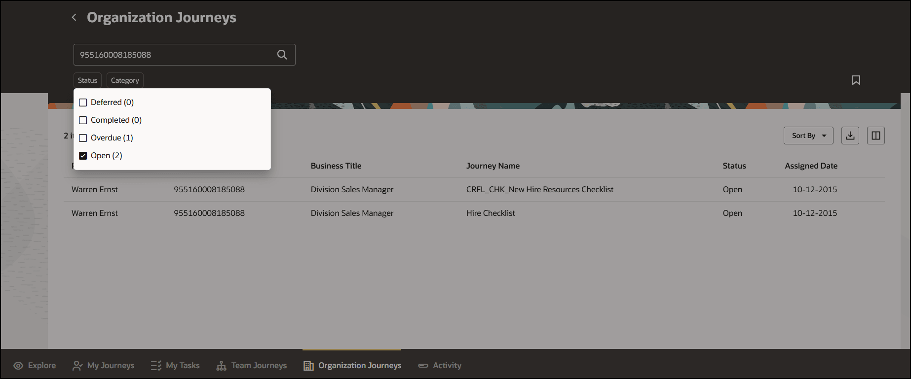 Filter the Search Results by Selecting the Value from the LoV