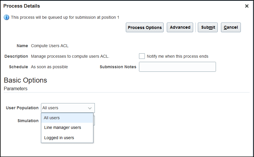 Compute Users ACL Parameter Page