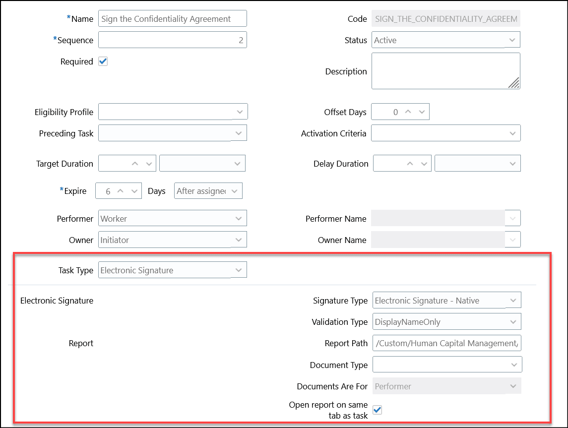 Configure the Task to Display Signature Pad
