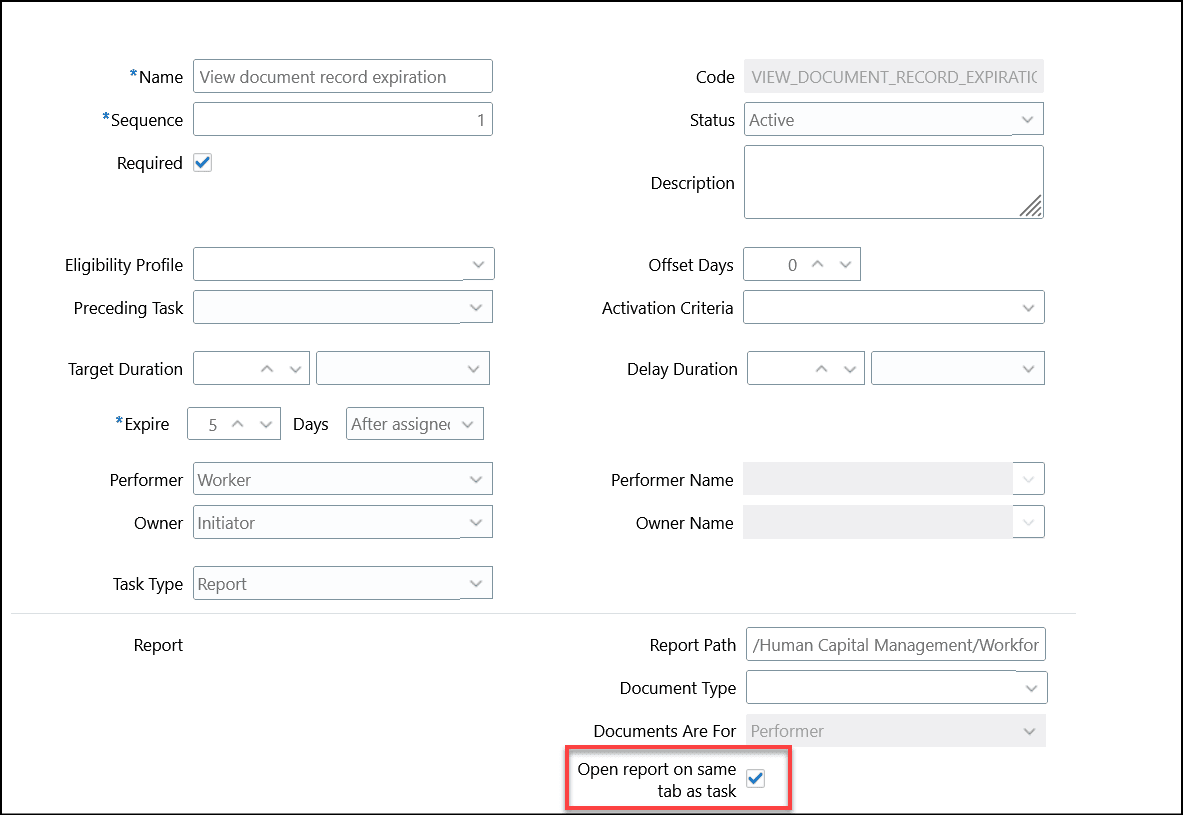 Configure Option to Open BIP Report on Same Journey Page