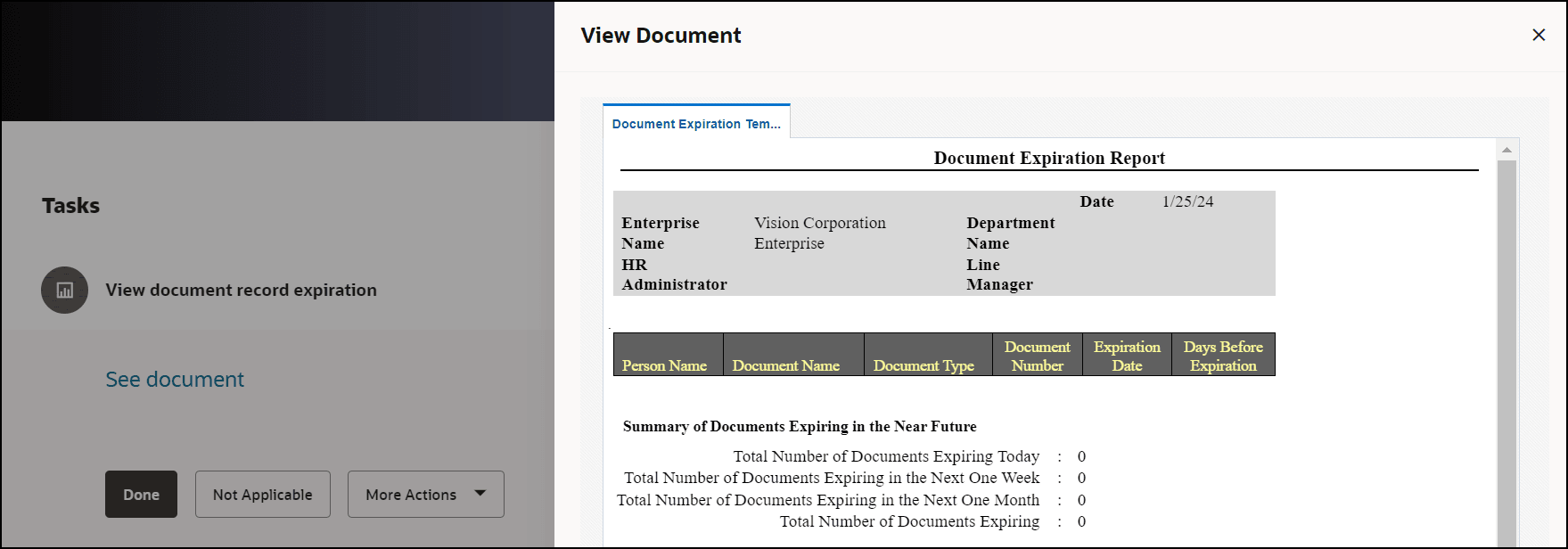 BIP Report Opens in a Panel Drawer