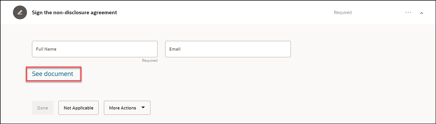 Page Before You Click to Open Document to be Signed