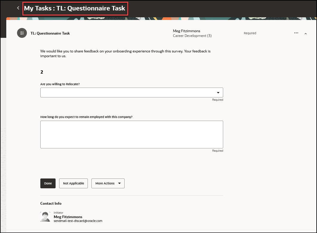 Navigate to the Task Directly by Clicking the Access the task Link
