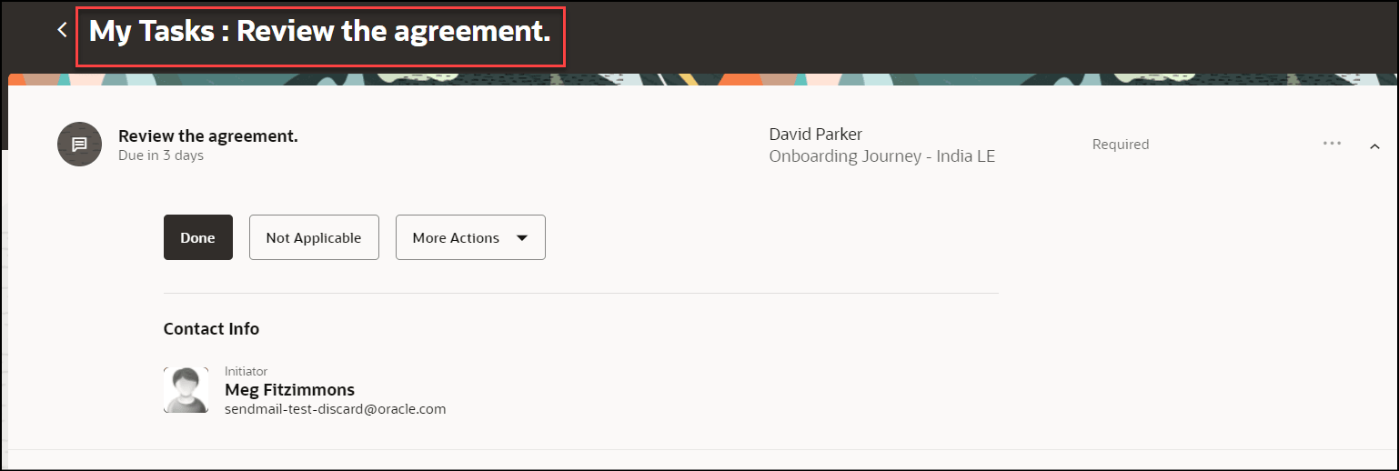 Navigate to the Task Directly by Clicking the Act now Link