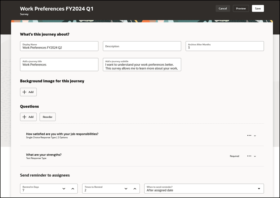 Questions in Edit Flow