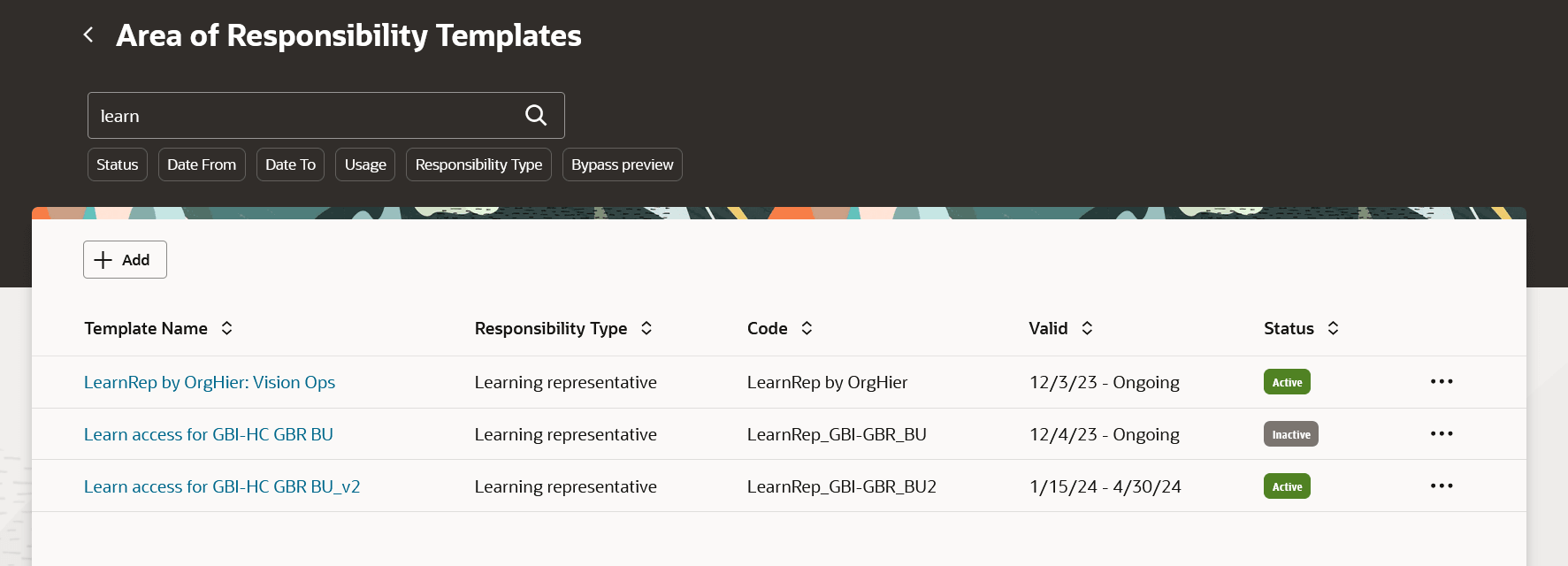 New Redwood Responsibility Templates page