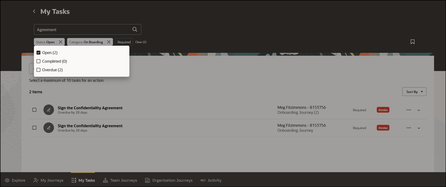 Filter the Search Results by Selecting the Value from the LoV