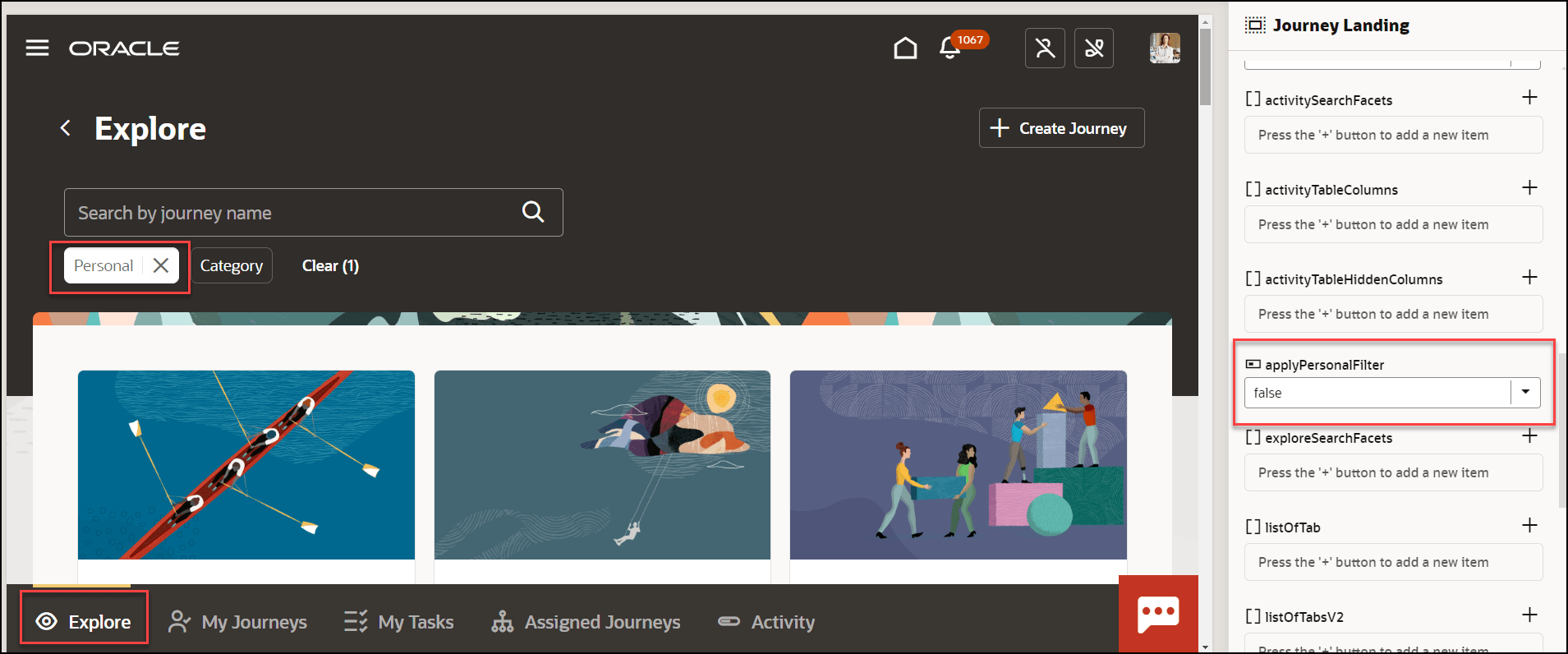 Personal Filter Applied by Default on Explore Tab