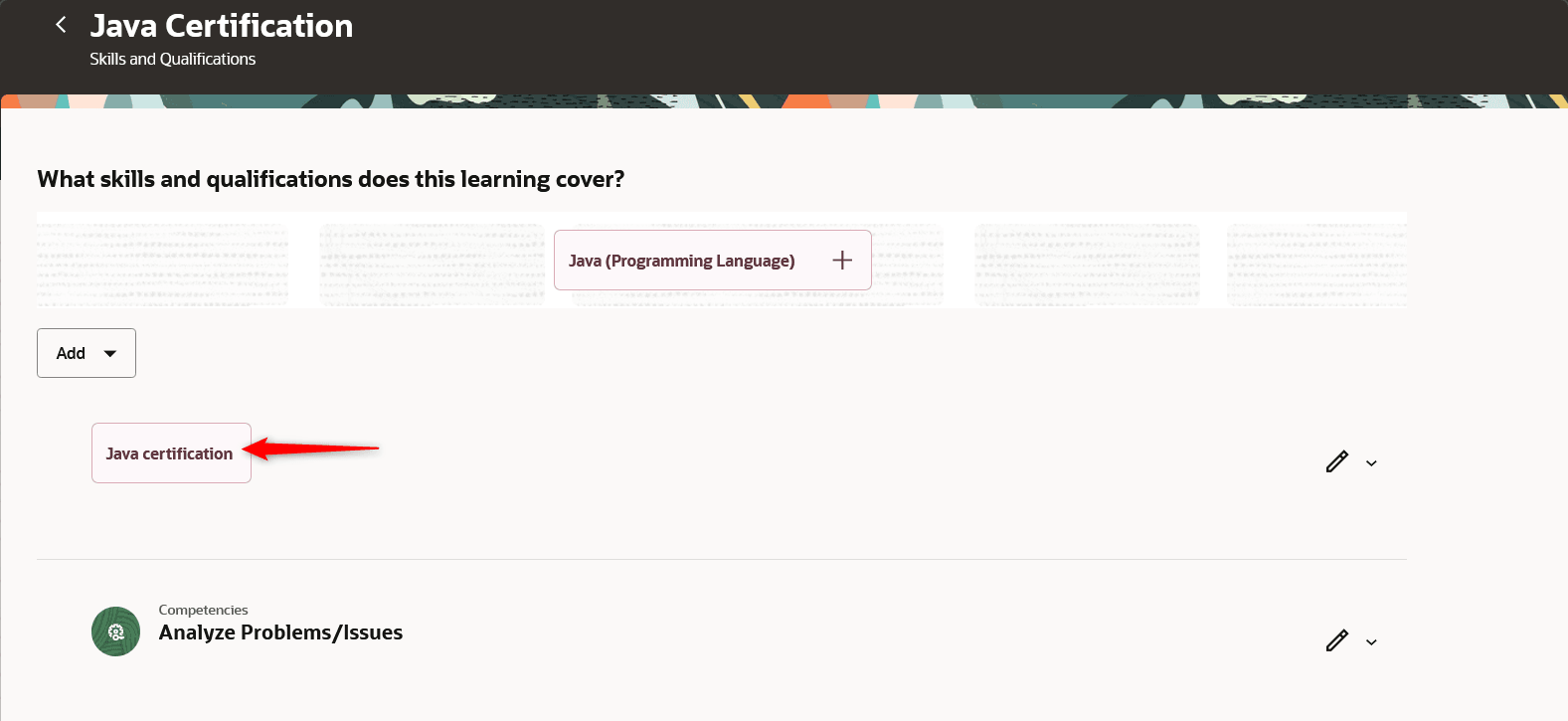 Skills and Qualifications Page for a New Learning