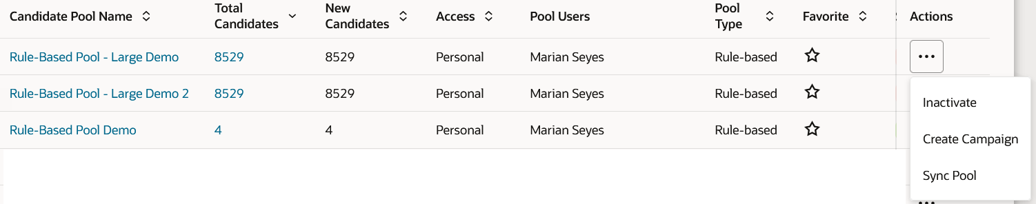 Image showing the action to sync a candidate pool.