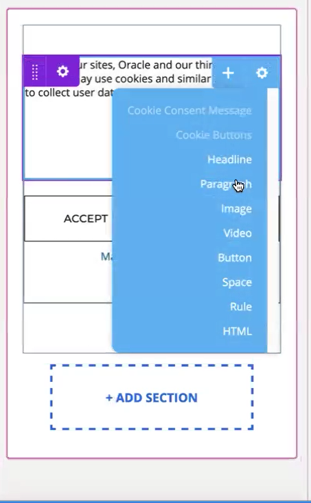 Customize Cookie Modals