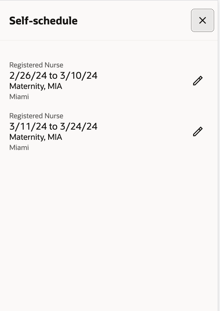 Mobile Worker Calendar with the Multiple Self-Scheduling Periods