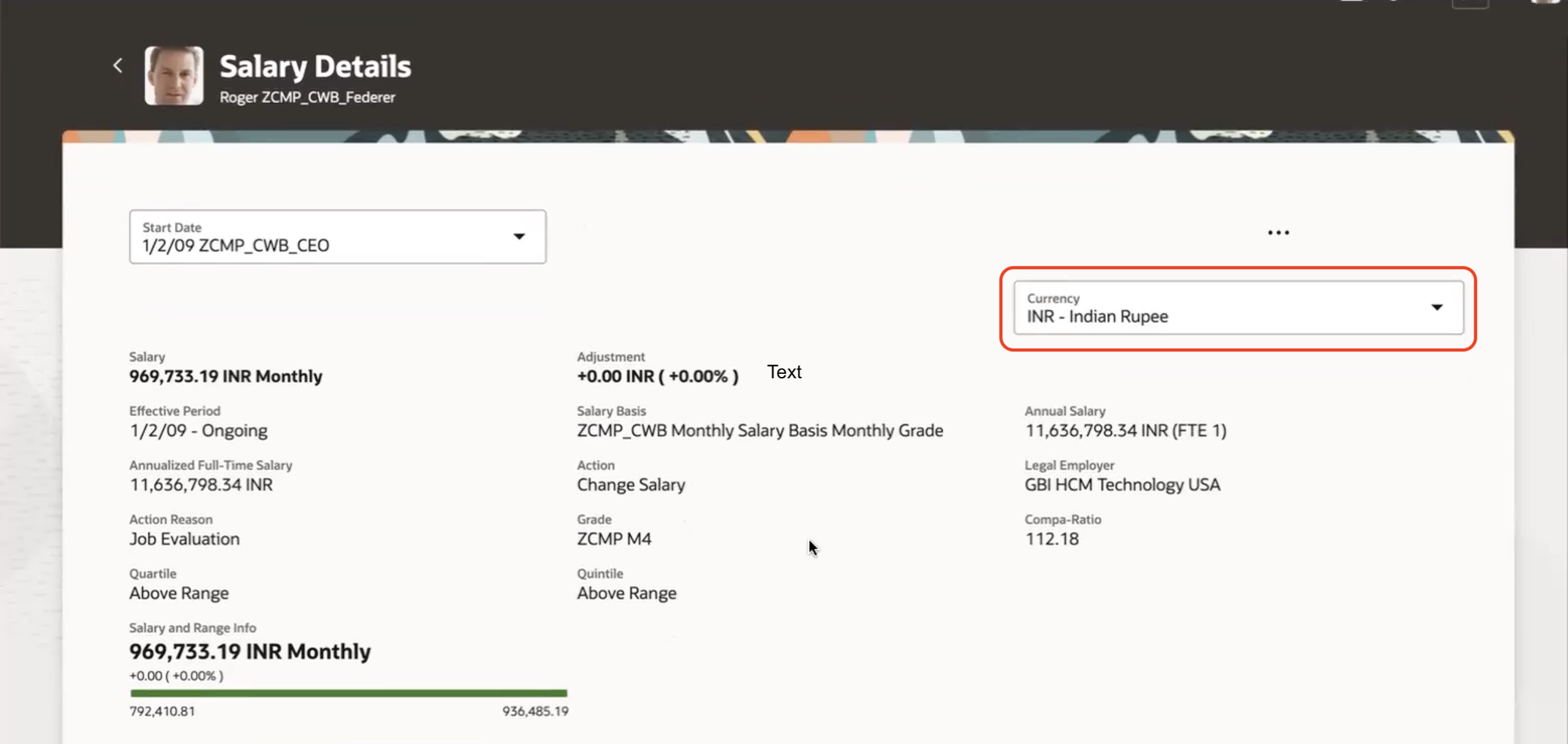 Switcher on the Salary Details Page